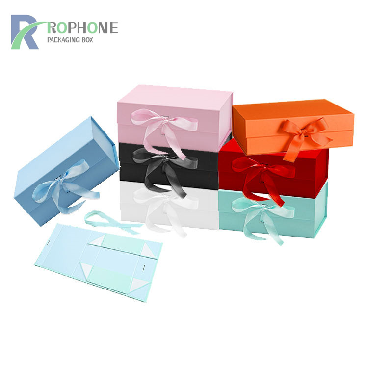 scatole regalo pieghevoli con nastro
